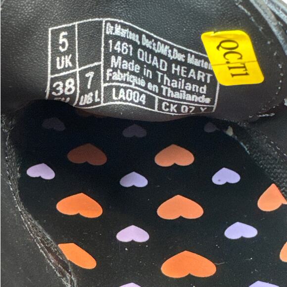 Dr. Martens 1461 Lace Up Quad Heart Leather Platform Shoes Women’s Size 7 - Picture 10 of 10